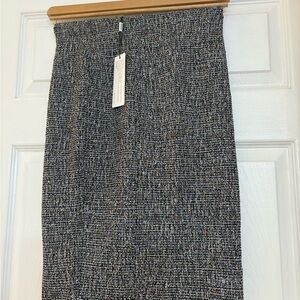 Black and White Knee-Length Pencil Skirt